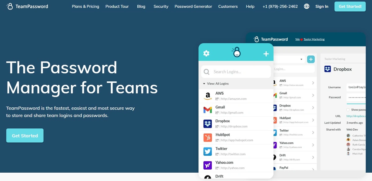 TeamPassword homepage